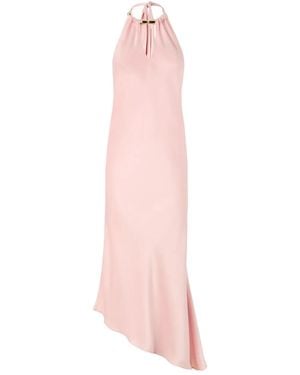 Pinko Halterneck Asymmetric Midi Dress - ピンク