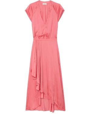Zadig & Voltaire Randall satin midi dress - Pink