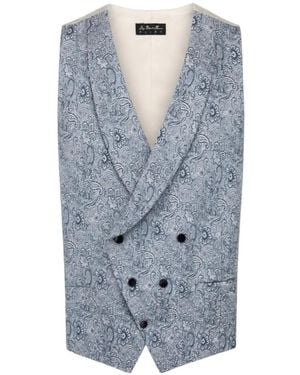 Luigi Bianchi Lbm 1911 Double-Breasted Waistcoat - Blue