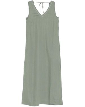 Peserico V-Neck Sleeveless Midi Dress - Green