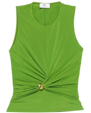Elisabetta Franchi Round Neck Top - Green