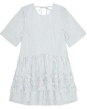 Ganni Striped Dress - White