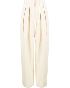 Stella McCartney High-waisted Pleated Pants - White