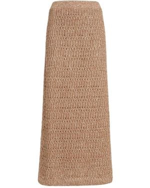 Brunello Cucinelli Dazzling-Braids Maxi Skirt - Natural