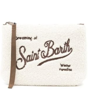 MC2 Saint Barth Aline Embroidered Clutch Bag - White