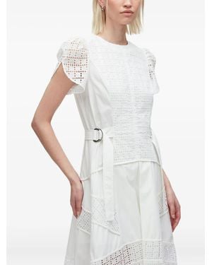 3.1 Phillip Lim Midikleid mit Lochstickerei - Weiß