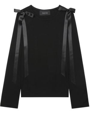Simone Rocha Ribbon-Detail Long-Sleeve T-Shirt - Black