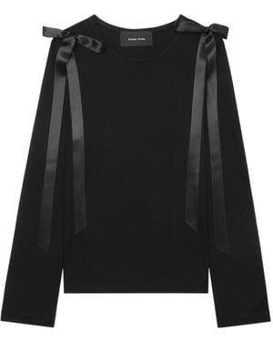 Simone Rocha Ribbon-Detail Long-Sleeve T-Shirt - Black