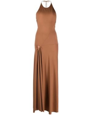V:PM ATELIER Tori Halterneck Gown - Brown