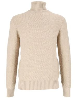 Circolo 1901 Basket-Weave Turtleneck Jumper - Natural