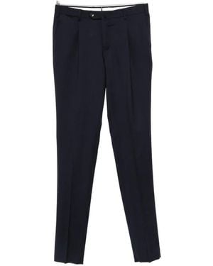 PT Torino Herringbone Pleated Trousers - Blue