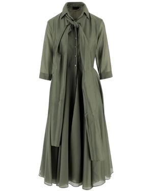 F.it Tie-Detail Collared Dress - Green