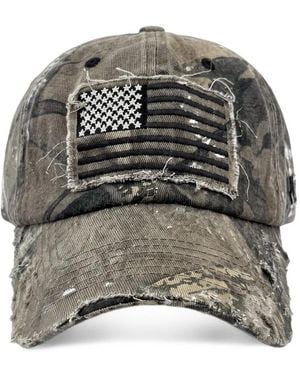 Waldi Flag-Embroidered Camo Cap - Grey