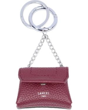 Lancel レザーキーホルダー - パープル
