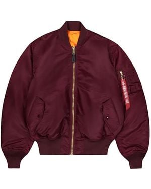 Alpha Industries Zip-Up Reversible Bomber Jacket - Red