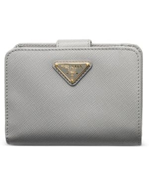 Prada Small Saffiano Leather Wallet - Grey