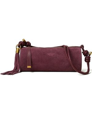 Twinset Bolso Cilíndrico De Ante Con Borla - Morado