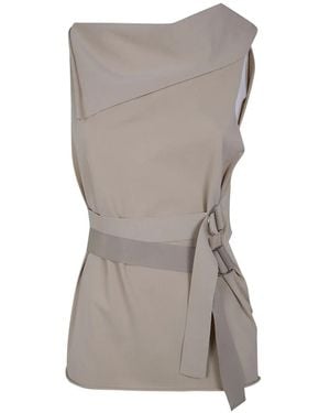 Pierantoniogaspari Draped Belted Top - Grey