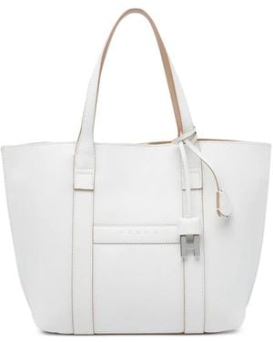 Hogan Script Top-Handles Tote Bag - White