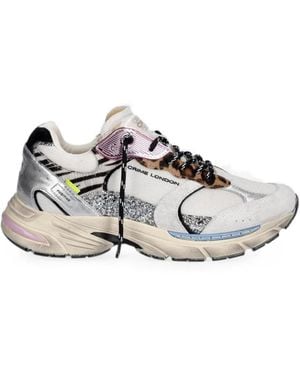 Crime London Fugitive 9094 Glitter-Details Trainers - White