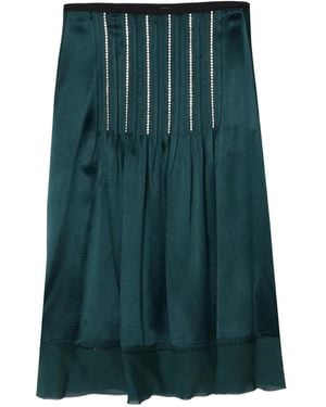 3.1 Phillip Lim Crystal-Inlay Slip Midi Skirt - Green