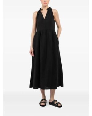 Xirena Frill-Neck Sleeveless Dress - Black
