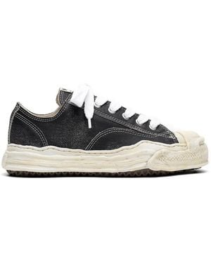Maison Mihara Yasuhiro Baskets En Cuir Shrink Hank Og Sole - White