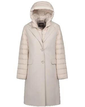 Moorer Cappotto Jaya Con Cappuccio - Bianco