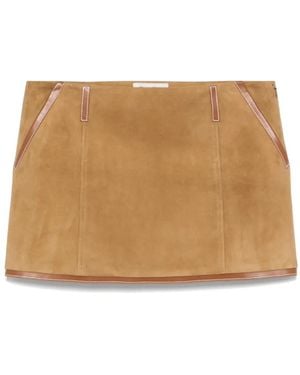Miu Miu Minijupe À Patch Logo - Neutre
