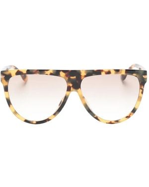 Victoria Beckham Tortoiseshell-Effect Flat-Top Sunglasses - Natural