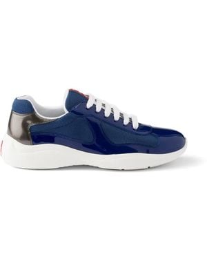 Prada America's Cup Sneakers Aus Lackleder Und Technischem Gewebe - Blau