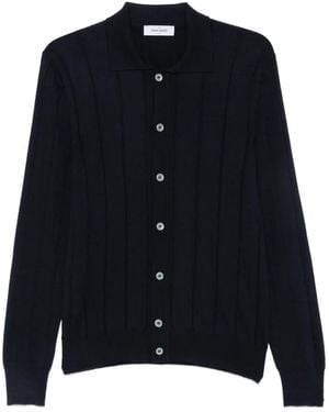 Gran Sasso Cardigan En Maille À Design Côtelé - Bleu
