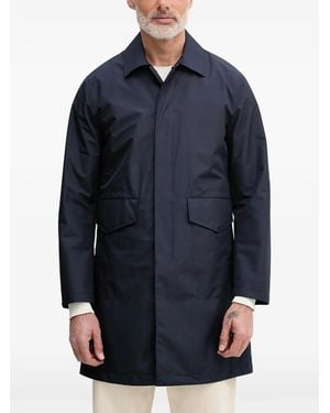 Benetton Concealed-Fastening Flap-Pocket Coat - Blue