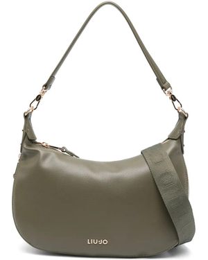 Liu Jo レザー ショルダーバッグ - グレー