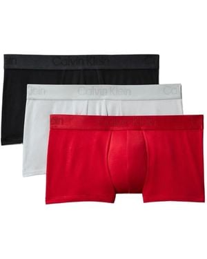 Calvin Klein Set 3 Boxer Con Banda Logata - Rosso