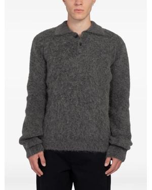Minimum Kylo Ls Brushed Polo-Collar Jumper - Grey