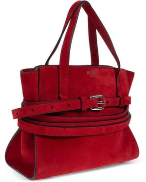 Moschino Small Buckle-strap Tote Bag - Red