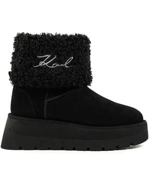 KARL LAGERFELD Skylar Signature-Detail Platform Boots - Black