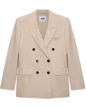 MSGM Double-Breasted Blazer - Natural