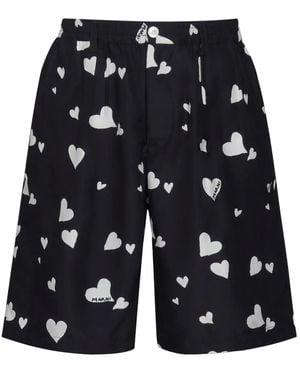 Marni Bunch Of Hearts Silk Shorts - Black