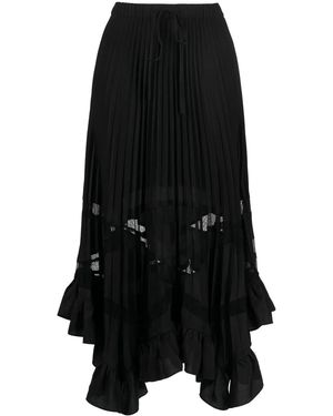 Claudie Pierlot Asymmetrical Pleated Skirt - Black