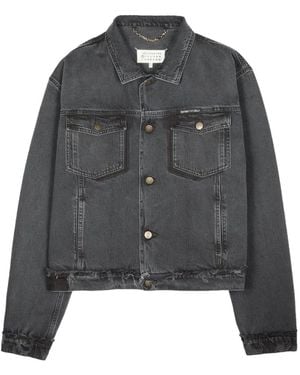 Maison Margiela Veste En Jean À Coutures Signature - Grey