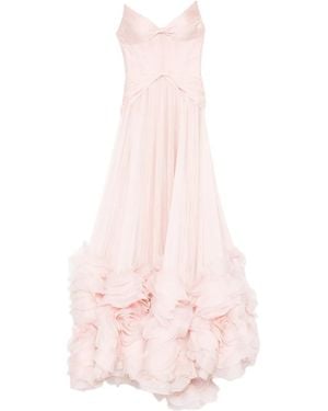 IRIS SERBAN Heaven ruffled maxi dress - Pink