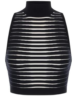 Elisabetta Franchi Zebra-Jacquard Knit Top - Black