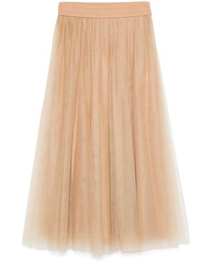 Fabiana Filippi Tulle Midi Skirt - Natural