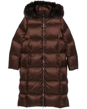 Colmar Faux-Fur Trim Quilted Coat - Brown