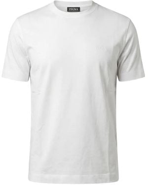 ZEGNA Logo-Embroidered T-Shirt - White