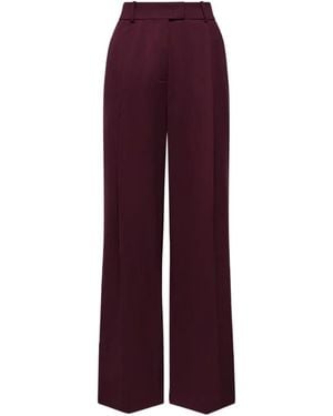 Another Tomorrow Pantalones Anchos Con Pinzas - Morado