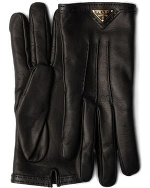 Prada Leather Gloves - Black
