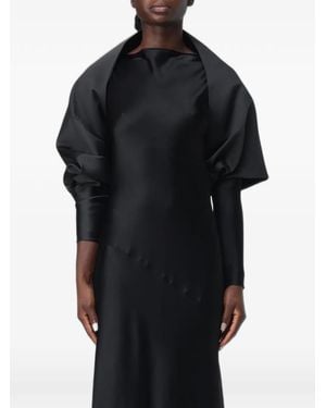 Alberta Ferretti Satin-Finish Stole Jacket - Black